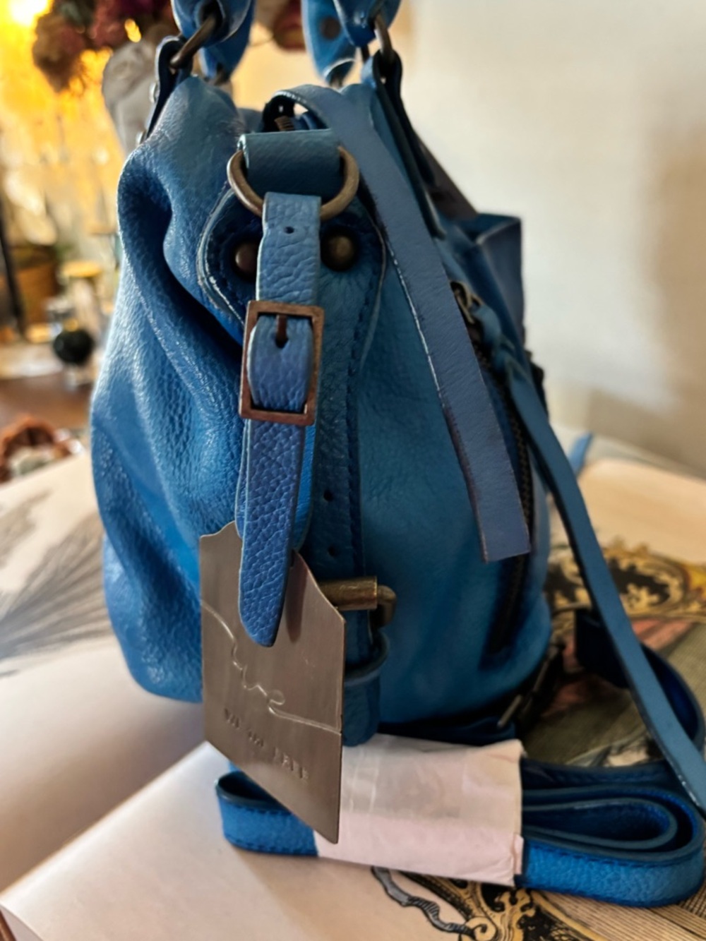 We The Free Baby Emerson Tote Bag - Aqua Blue  - NWT- Free People - Picture 6 of 12